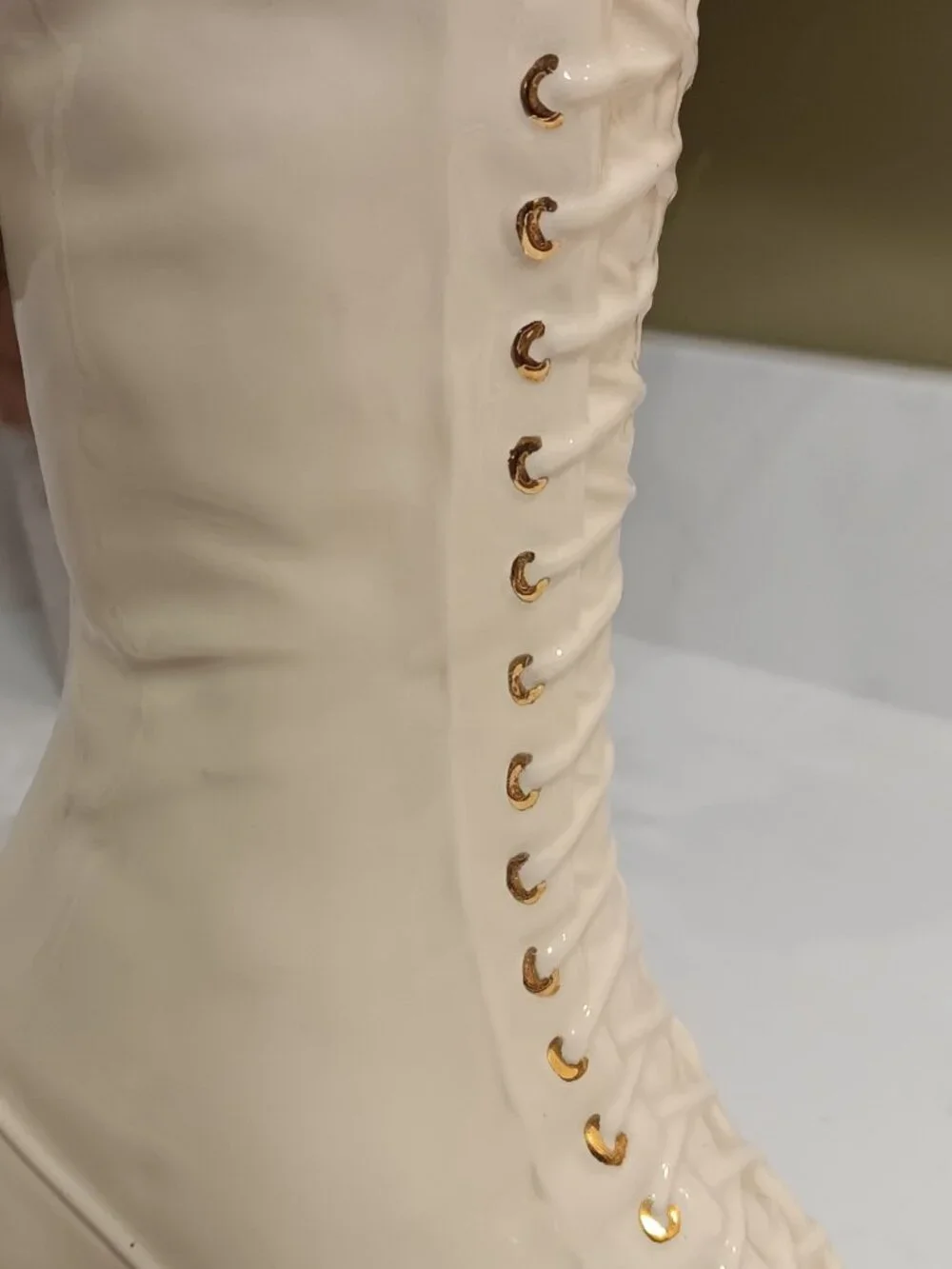 Vintage Ceramic Victorian Ladies Shoe Boot Planter / Vase